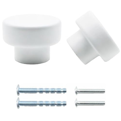 2Pcs Wooden Cabinet Knobs, Wood Dresser Knobs Cylindrical Kitchen Cabinet Knob Modern Small Round Knob for Furniture Dresser Cupboard Drawer Closet Door (White) - color: White-Cylinder