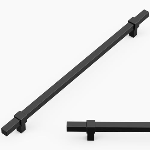 Amerdeco 10 Pack 10 Inch 254mm Matte Black Cabinet Pulls Zinc Alloy Heavy Duty Modern Kitchen Cabinet Handles Drawer Pulls Hardware for Cabinets Cupboard Dresser Wardrobe ZH0087 - color: Matte Black, size: 10"/254MM Hole Center