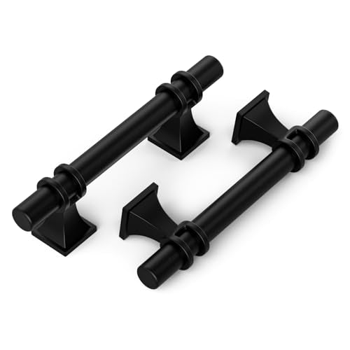 homdiy 10 Pack 3 Inch Black Cabinet Handles, Drawers Pulls for Kitchen Cabinets, Black Cabinet Pulls, Durable Modern Dresser Pull with Matte Finish, Zinc Alloy Kitchen Cabinet Hardware - color: Black, size: 3in(76mm) hole centers