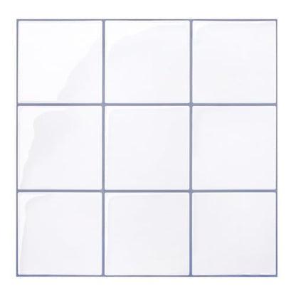 COMSTICKC Thicker Peel and Stick 3D Backsplash Tiles Kitchen Bathroom - color: White