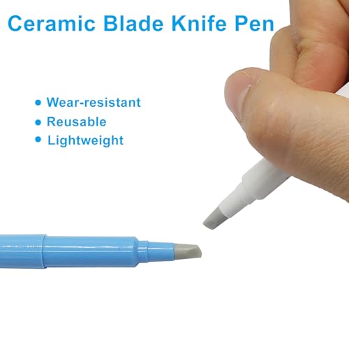 Ceramic Blade Knife Pen, Blue & White, 2Pcs - color: Blue & White