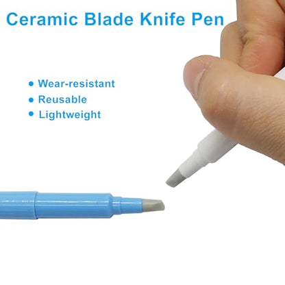 Ceramic Blade Knife Pen, Blue & White, 2Pcs - color: Blue & White