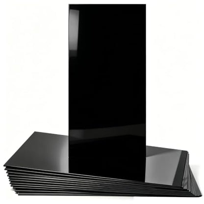 12 pcs Peel and Stick Backsplash Tiles, Black Wall Panels, 23.6" x 11.8” - color: Pure Black, size: 23.6" x 11.8" x 2.2mm
