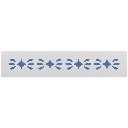 Diamond Leaf Border Stencil - 15" x 1.5" DIY Art & Craft Reusable Sturdy Flexible Painting Template 10 mil Plastic Mylar Wall Floor Tile Craft Stencils - The Artful Stencil