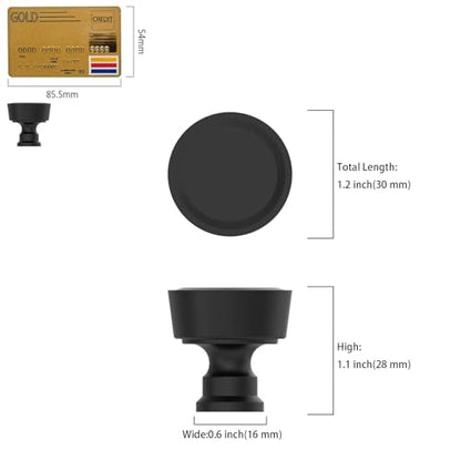 Amerdeco 10 Pack Matte Black Cabinet Knobs Single Hole Cabinet Pulls Diameter Round Drawer Knobs and Pulls for Bathroom Cabinets ZH0075 - color: Matte Black, size: Single Hole
