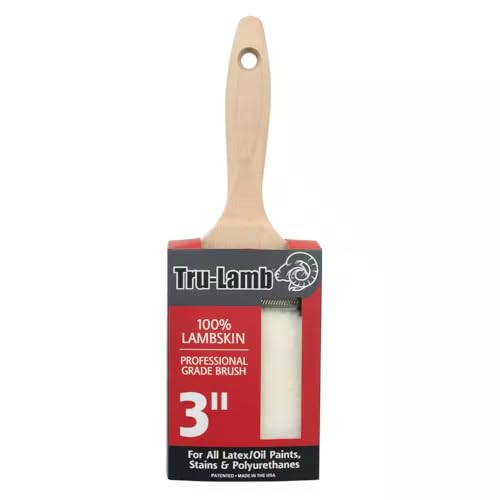 Lambskin Stain & Paint Brush - for use with All Latex and Oil Based Paints, Stains and Polyurethanes. Premium Lambskin - New and Patented Design (3 Inch) - size: 3 Inch