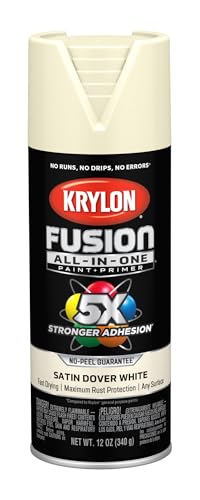 Krylon Fusion All-In-One Satin Spray Paint & Primer, Dover White - 1 Each - color: Dover White, size: 1 Count (Pack of 1), style: Satin