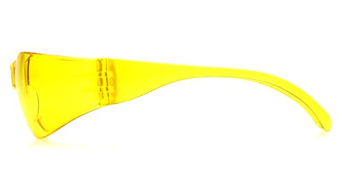Pyramex Intruder Safety Eyewear Clear Frame Full Foam Padding Clear Anti-Fog Lens - color: Amber Lens/ Amber Frame, style: Standard