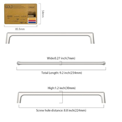 Amerdeco 10 Pack Brushed Satin Nickel Cabinet Pulls 8.8" - color: Brushed Satin Nickel, size: 8.8" hole center