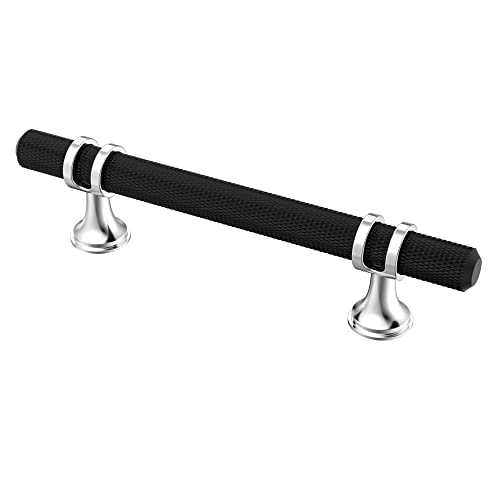 Alzassbg 3-3/4" Black and Silver Cabinet Pulls 15 Pack, AL3087CPMB - color: Black and Silver, size: 3-3/4" Hole Center