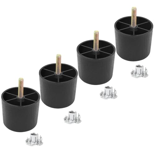 Luomorgo 2 Inch Plastic Table Legs, Black Couch Leg, 4 Pcs - color: Round Tapered, size: 2 Inch