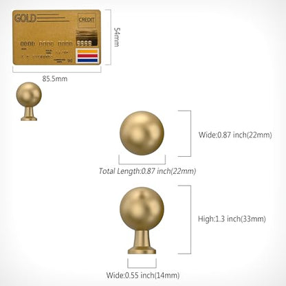 Amerdeco 10 Pack Champagne Bronze Cabinet Knobs Single Hole Cabinet Pulls Round Kitchen Cabinet Knobs Solid Drawer Knobs Dresser Knobs and Pulls for Bathroom Cabinets ZH0041 - color: Champagne Bronze, size: Single Hole