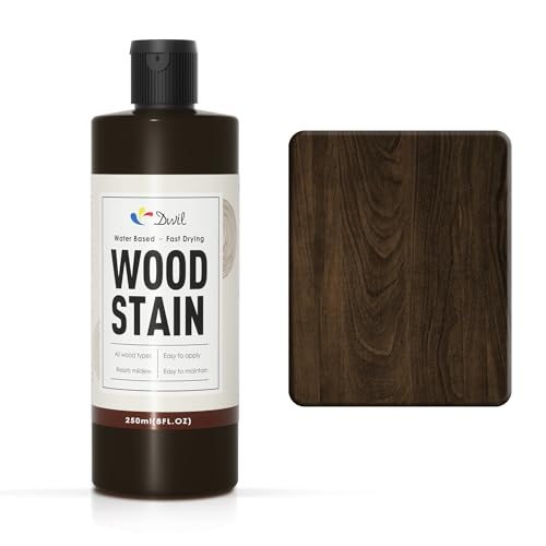 DWIL Water Based Wood Stain - Multiple Finishes, Fast Drying, Indoor and Outdoor Furniture, Wood Paneling, Cabinets and More, Low Odor ＆ Non-Toxic (8.5oz Black Walnut) - color: Black/Walnut, style: Without Tool