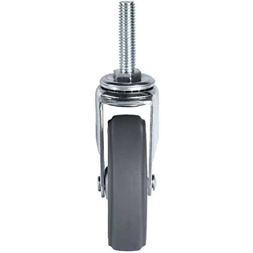 Finnhomy Caster Wheels 3 Inch Set of 4 Heavy Duty Threaded Stem Casters 3/8"-16 x 1-1/2" Swivel Rubber Industrial Castors Premium Wheels for Wire Shelving/Furniture/Carts Load Bearing 720 Lbs Gray - size: 3/8" -16 x 1-1/2" (No Brake)