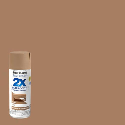 Rust-Oleum Painter's Touch 2X Ultra Cover Spray Paint, Satin Nutmeg - color: Satin Nutmeg, size: 12 Ounce (Pack of 2)
