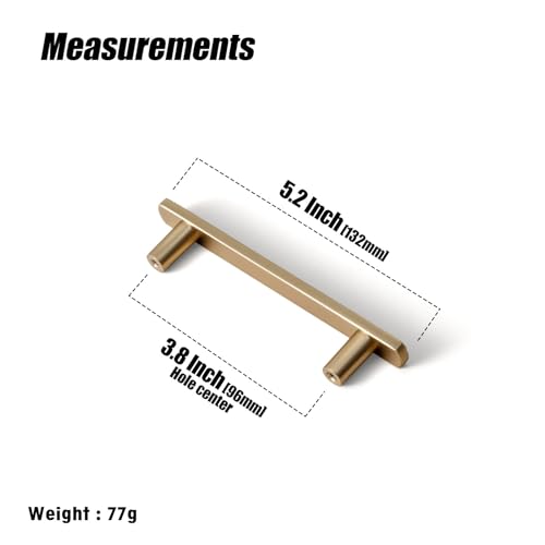 Goo-Ki 3-3/4 Inch（96mm） Hole Centers Luxurious & Sturdy Zinc Alloy Cabinet Handls,Champagne Bronze Cabinet Pulls for Kitchen,Drawer,Cupboard & Wardrobe,6 Pack - color: Champagne Bronze, size: 3.8 inch (96 mm) Hole Centers, style: Pulls With No Backplate