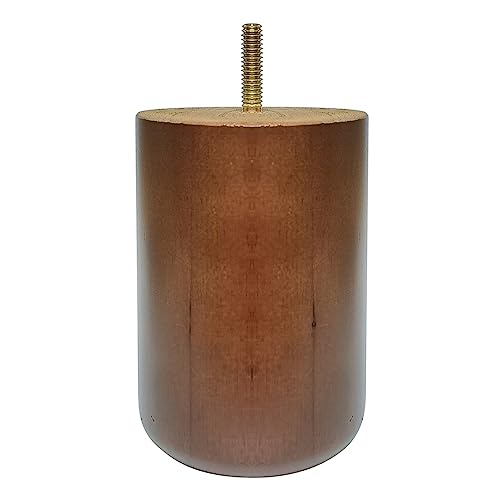 4.7 Inch Wooden Sofa Legs - Solid Wood Furniture Replacement for Cabinet, Desk, Bookcase - DIY Set of 4 With Mounting Plate & Screws - size: 4.7 inch Oak