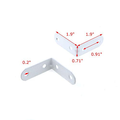 Coshar 20 Pcs Small Right Angle Bracket Corner Brace L Shape Shelf Bracket - size: 1.9"x1.9"x0.71"