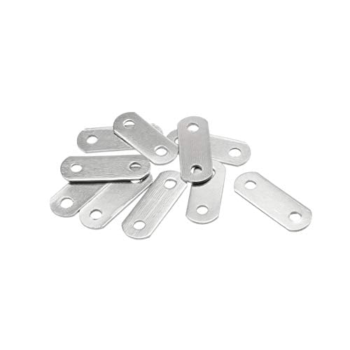 uxcell Repair Plate, 22mmx8mm, Flat Fixing Mending Corner Brace, 10 Pack