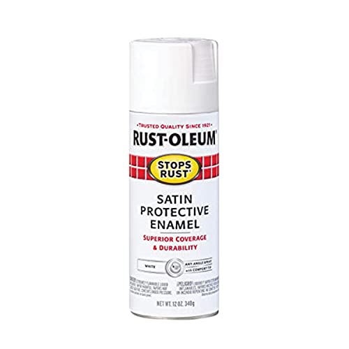 Rust-Oleum 7791830 Stops Rust Spray Paint, 12 oz, Satin White - color: Satin White, size: 12 Ounce (Pack of 1)