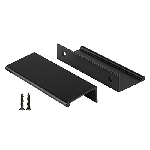 Peaha 25 Pack Black Cabinet Pulls Kitchen Cabinet Handles 3" Finger Pulls - color: Black, size: Hole Centers:3in(76mm)