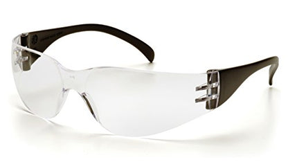 Pyramex Intruder Safety Eyewear Clear Frame Full Foam Padding Clear Anti-Fog Lens - color: Clear Lens/ Black Frame, style: Standard