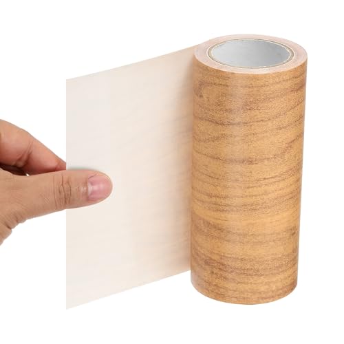 PATIKIL 6" X30' Self-Adhesive Wood Grain Repair Tape with Scraper Maple Grain Wheat - color: Maple Grain Wheat, size: 6 IN X 30 FT