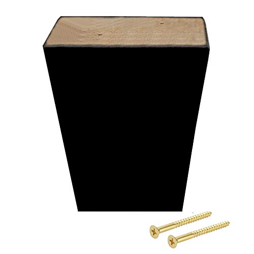 Legs for Furniture, Sofa Ottoman and Chair 4" Wood Feet Replacement, Set of 4 Square Tapered Pyramid Feet (Dark Espresso) - color: Dark Espresso