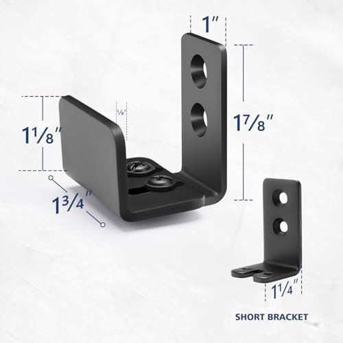 Sliding Barn Door Bottom Floor Guide, U Shape Adjustable Stay Roller, Flexible Adjustable Fit Distance, Flush Flat Bottom Design, Wall Mount System, for Door & Cabinet, 2 Pack