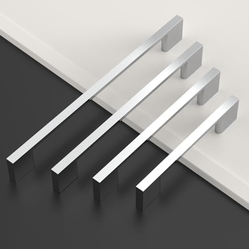 Asidrama 10 Pack 3.75 Inch(96mm) Polished Chrome Kitchen Cabinet Handles, Cabinet Pulls Kitchen Cabinet Hardware for Cupboard Drawer Pulls - color: Polished Chrome, size: 3.75" Hole Center(96mm), style: 10 Pack