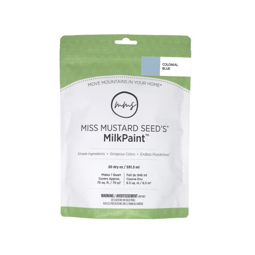 Miss Mustard Seed's Milk Paint for Furniture, Cabinets & Wood, Colonial Blue, Quart - color: Colonial Blue, size: 20 Ounce (Pack of 1)