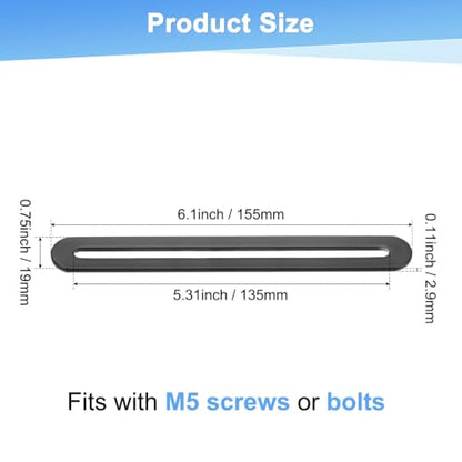 M METERXITY 6-Pack Flat Mending Plate Support 6.1x0.75in, Black - color: Black, size: 155 x 19mm