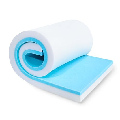 Upholstery Foam, 72" x 24" x 3" High Density Gel Memory Foam Padding Couch Cushion Support, Cut to Size Foam Replacement Pad for Sofa Sag Support - size: 72" X 24" X 3"