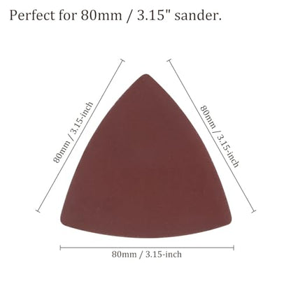 120pcs Mouse Sander Detail Sandpaper 1200Grit 3-1/8" Triangle - size: 1200 grit