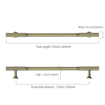 Asidrama 10 Pack 7.5 inch Brushed Antique Bronze Kitchen Cabinet Handles - color: Brushed Antique Bronze, size: 7.5" Hole Center