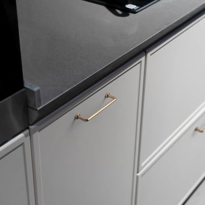 Goo-Ki 6 Pack 4" Center to Center Champagne Bronze Modern Cabinet Pulls Solid Contemporary Home Improvement Hardware Drawer Pulls Zinc Alloy Kitchen Handles - color: Champagne Bronze, size: 4'' Center to Center