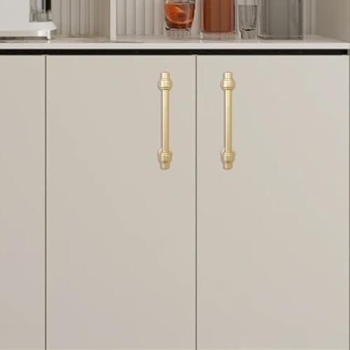 10 Pack Brushed Gold Cabinet Pulls 3-3/4 Inch(96mm) Hole Center Drawer Pulls Cabinet Hardware Kitchen Cabinet Handles for Bathroom Dresser Pulls - color: Brushed Gold, size: 3.75" Hole Center（96mm）