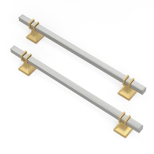 25 Pack 7-1/2 Inch Brushed Nickel and Gold Cabinet Pulls - color: Brushed Nickel & Matte Gold, size: 7-1/2 inch (192mm) Hole Center Pull