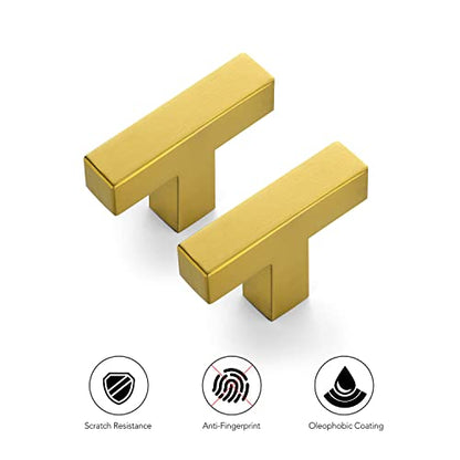 Ravinte Brushed Brass Square Cabinet Handles & Pulls 2 Inch Length 30 Pack - color: Brushed Gold