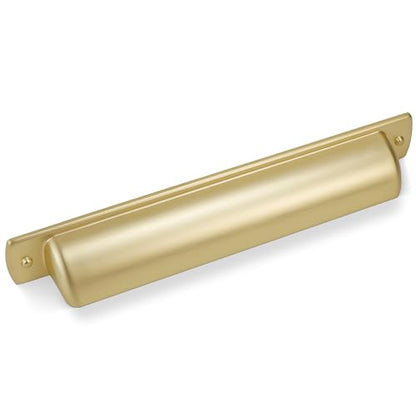 10 Pack 5inch(128mm) Brushed Brass Kitchen Cabinet Handles Cabinet Cup Pulls Gold Drawer Cup Pulls Kitchen Cabinet Hardware - color: Brushed Brass, size: 5" Hole Center（128mm）