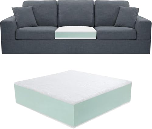 Extra Thickness 3 Layer Couch Cushion Replacement, 26"x26"x6" Sofa Cushions Replacement,100% 25D Foam Upholstery, Supportive&Soft Sofa Foam with Removable Cover - color: 3 Layers Foam, size: 26"x26"x6"