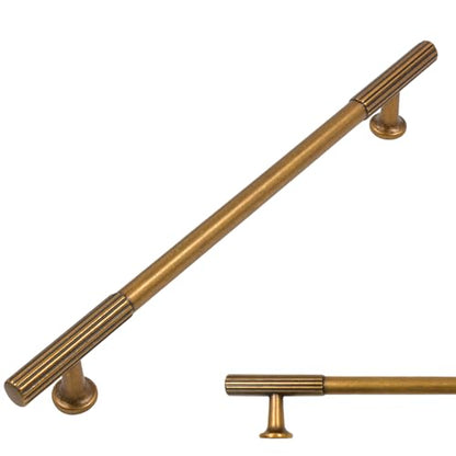 Amerdeco 10 Pack Antique Brass Cabinet Pulls 10" - color: Antique Brass, size: 10"/254MM