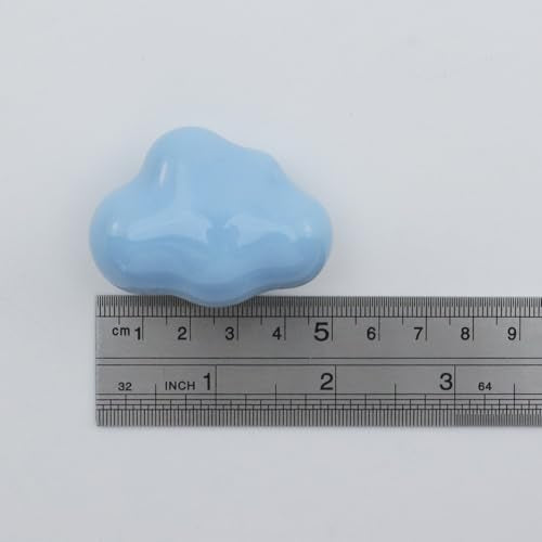 Dnyta 6 Pcs Clouds Shaped Ceramic Knobs Glossy Ceramic Pulls Drawer Knobs - style: Light Blue,Clouds Shaped