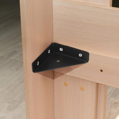 Hemobllo Corner Brackets for Wood Metal Corner Bracket 10 Pack Triangle Shelf Brace with Pre-Drilled Holes for Furniture Frame Bed Frame Desk Cabinet Support 3.54 X 2.55 X 0.74 in