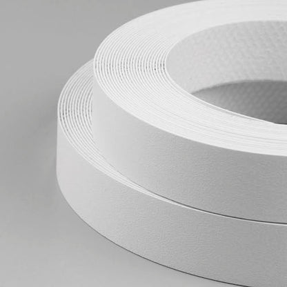 7/8" x 50' PVC White Roll Pre-Glued Edge Banding, Iron on Edge Band, Hot Melt Adhesive, Furniture Edge Tape, PVC Edging for Easy Furniture Restoration, Rough Surface, Based in USA - size: 7/8" x 50ft