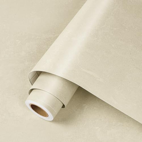 ReWallpaper Textured Peel and Stick Wallpaper Warm Beige Concrete Wallpaper - color: Warm Beige Concrete, size: 15.8in x 23ft
