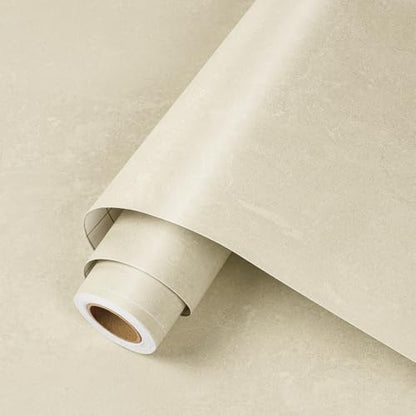 ReWallpaper Textured Peel and Stick Wallpaper Warm Beige Concrete Wallpaper - color: Warm Beige Concrete, size: 15.8in x 23ft