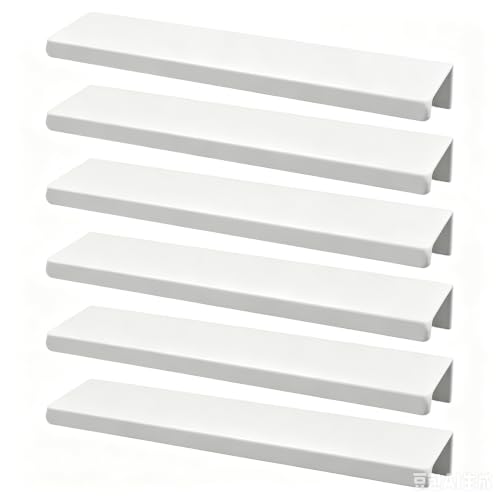 Edge Pull Handles, 5.9 Inch White, 5 Inch Spacing, 6Pcs - color: White, size: 150mm/5.9", style: Straight Edge