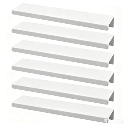 Edge Pull Handles, 5.9 Inch White, 5 Inch Spacing, 6Pcs - color: White, size: 150mm/5.9", style: Straight Edge