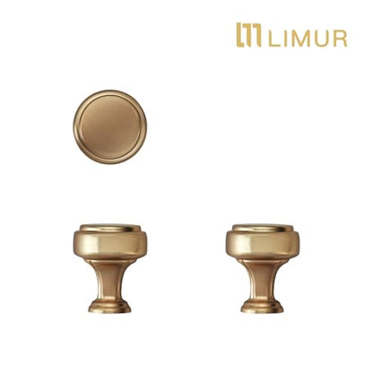 LIMUR 10 Pack 1 Inch Brushed Bronze Cabinet Knobs – Solid Zinc Alloy Single Hole Drawer Knobs for Kitchen Cabinets, Bathroom Vanity, Dresser & Wardrobe, M4 Screws Included - color: Brushed Bronze, size: Single Hole